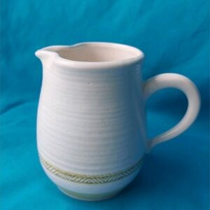 Franciscan Cream and Green Ceramic Pitcher